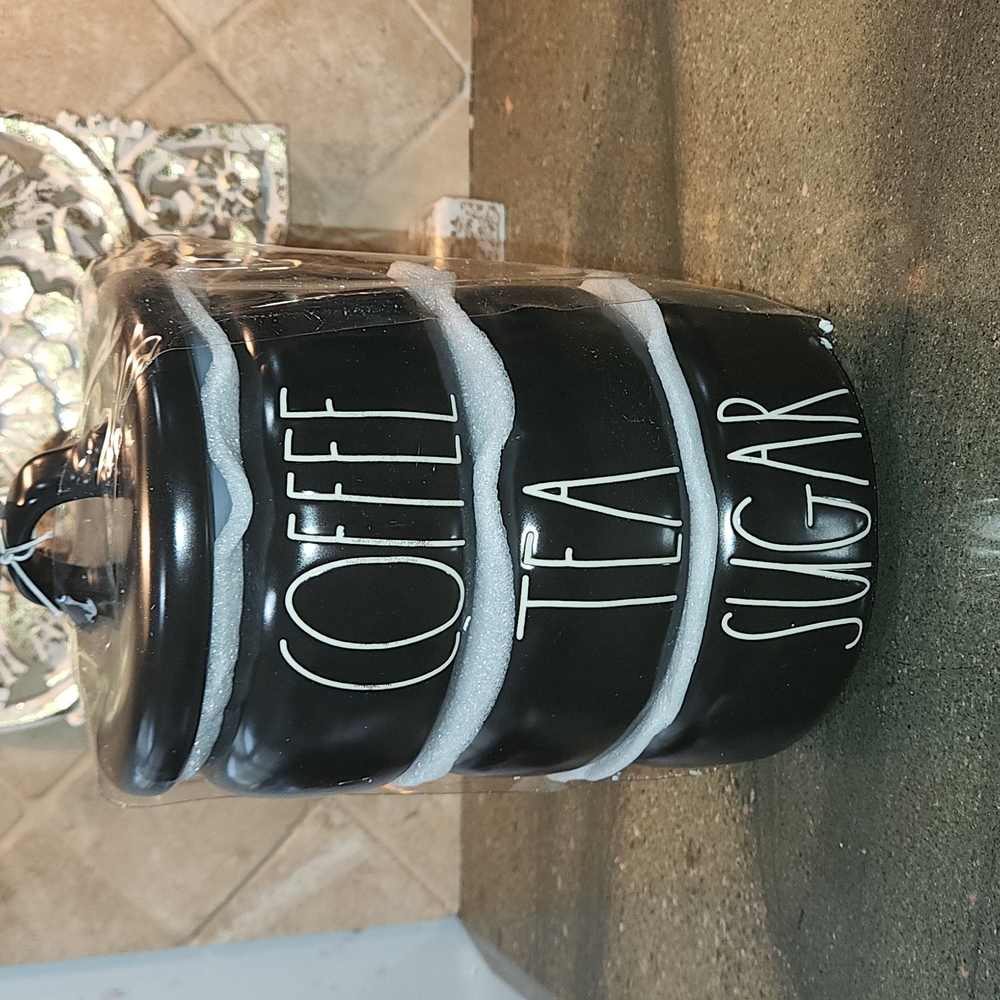 Rae Dunn Stackable Coffee, Tea, Sugar Canister "New"